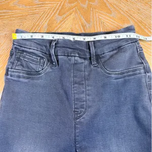 Good American Pull On Flare Jeans Washed Black Size Small‎ thumbnail 6