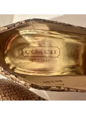 COACH Chelsey Natural Snake-Embossed Leather Round Toe Pumps High Heels Size 9 thumbnail 11