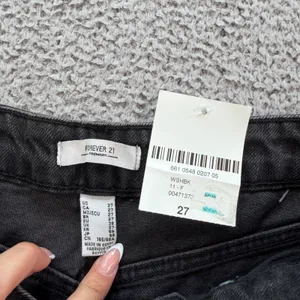 Forever 21 Premium 90s Fit Distressed Jeans Washed Black High Waist 27 Baggy thumbnail 5