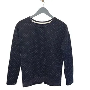 Lululemon Womens Polka Dot‎ Crew Neck Fleece Pullover Sweatshirt Black Size 4 thumbnail 2