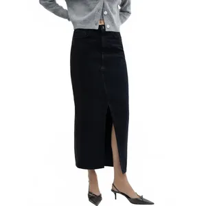 Mango Slit Denim Skirt NWT Matilda Black Wash Small thumbnail 6