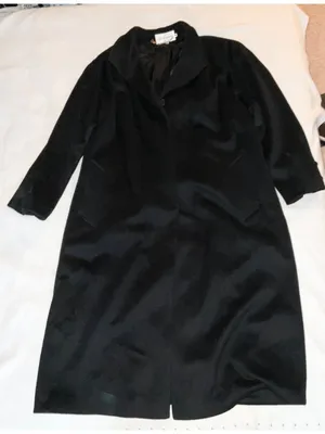 Casual Corner Women Wool blend long black Coat SZ14 bust58in thumbnail 1