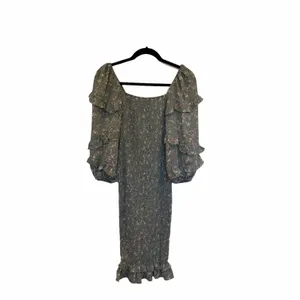 Petal & Pup Leia Floral Smocked Midi Dress Olive Puff Sleeve NWT US 0 thumbnail 2