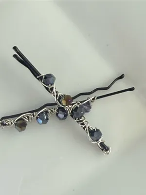 Black AB Crystals Beaded Bobby Pins thumbnail 4