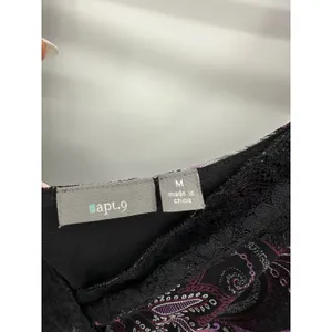 Apt. 9 Y2K Purple‎ Paisley Babydoll Top Sz Lace Trim Size M Fairy Coquette Lettuce Hem thumbnail 5