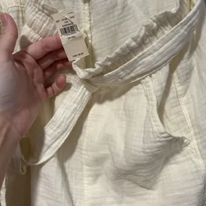 Aerie Off White Gauzy Elastic Waist High Rise Shorts Size XXL thumbnail 5