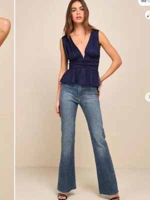 LULU's Sexy Romantic Swiss Dot Chic Flirty Date Night Out Peplum Top thumbnail 4