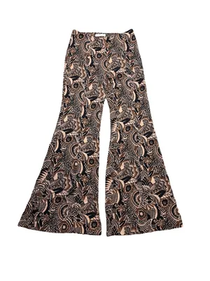 ✨Anthropologie Drapey Flare Pants Boho Print Wide‎ Leg Size 2✨ thumbnail 2