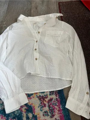 Marine layer white textured top size small thumbnail 2