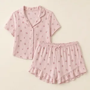 Wild Fable Pink Floral Pajama Set – Size XXS thumbnail 1