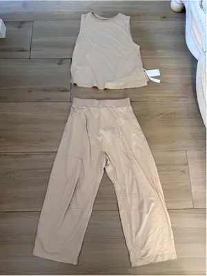 NEW 2 Piece Outfits Sleeveless Tank Tops & Wide Leg Pockets S thumbnail 4