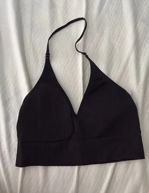 Ribbed halter bralette thumbnail 1