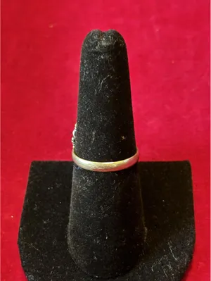 Silver Green Onyx Statement Ring Boho Rope Trim Sz 7.5 thumbnail 5