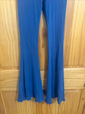 Aerie Size XS Blue Ribbed Bell Bottom High-Rise Activewear Pants New With Tags thumbnail 3