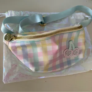 Stoney Clover Lane Gingham Fanny Pack Cherry Belt Bag Light Blue Plaid Dust Bag thumbnail 9