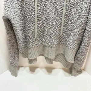 POL Women's Popcorn Chenille Hooded Sweater Grey S Oversized Cabincore Cozy thumbnail 3