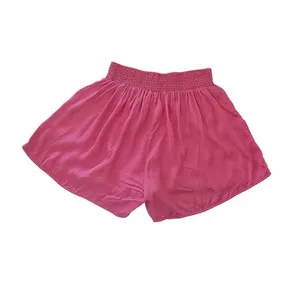 Aerie NWT $39.95 Fuchsia Pink High Rise Smocked Elastic Waist Drawstring Shorts thumbnail 2