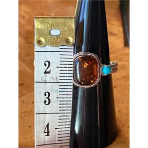 Baltic Amber Sleeping Beauty Turquoise Sterling Silver Ring Size 7 thumbnail 6