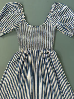 NWT Hill House Home Louisa Nap Blueberry Stripe Midi Dress thumbnail 4