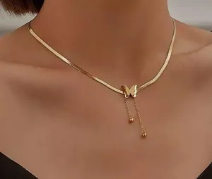 Women Stainless Steel Butterfly Necklace thumbnail 2