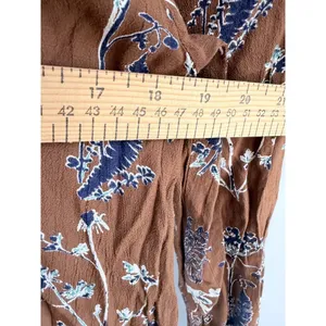 PIECES Brown Navy Floral Long Sleeve Maxi Dress S thumbnail 6