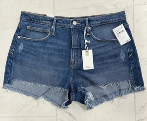 NEW! Good American Good 90’s Cut Off Denim Blue Jean Shorts Size 10 GNIS602T thumbnail 1