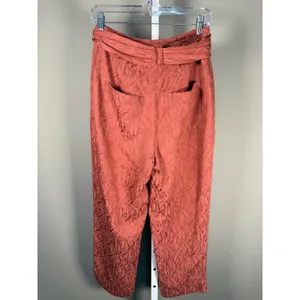 Anthropologie Ett:twa Jacquard Tie Waist Crop‎ Ankle Pants Dusty Rose 6 thumbnail 5