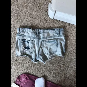 Free People Low rise denim shorts worn and washed thumbnail 3