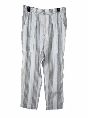 Free People Pants Size Large NWT Ivory Semi Sweet High Rise Coastal Beach Crop thumbnail 4