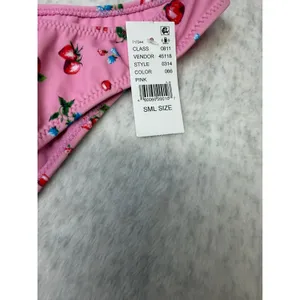 PacSun Eco Pink‎ Fruit Print V-Front High Cut Bikini Bottom Small NWT thumbnail 4