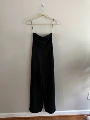 Abercrombie & Fitch Premium Crepe Jumpsuit Black thumbnail 4