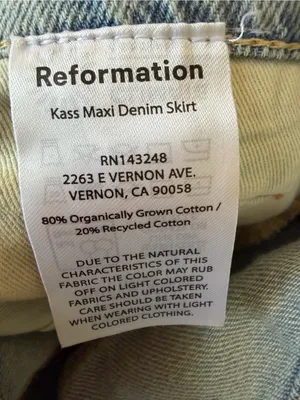 Reformation Kass Maxi Denim Skirt Bowen Size 30 NWT $188 thumbnail 12