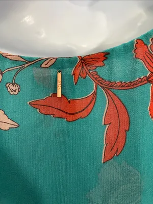 MISA Los Angeles Talitha Maxi Robe Dress featuring a turquoise floral print thumbnail 5