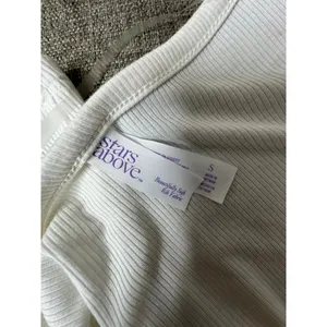 Stars Above Womens Ribbed Long Sleeve Pajama Lounge Top Soft White Size Small thumbnail 4