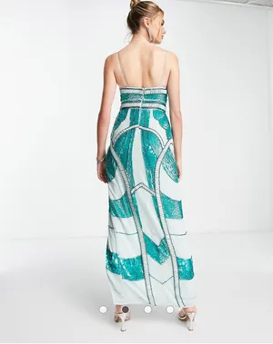 ASOS Blue Beaded Dress thumbnail 2