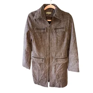 Brown Wool Blend Zip‎ Jacket Coat Women's Size 8 EU 38 Tailored thumbnail 2