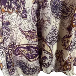Band of The Free White & Purple Paisley Floral Boho Peasant Dress Women Sz L thumbnail 6