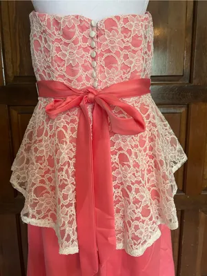 Mori Lee By Madeline‎ Gardner Bridesmaid Dress Prom Gown Pink w/ Shawl 14 thumbnail 8