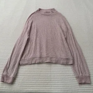 Women’s Lightweight Mock Neck Pullover Sweater - Dusty Pink Size S thumbnail 1