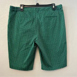 Laundry by Shelli Segal green and navy geometric print Bermuda shorts size 14 thumbnail 13