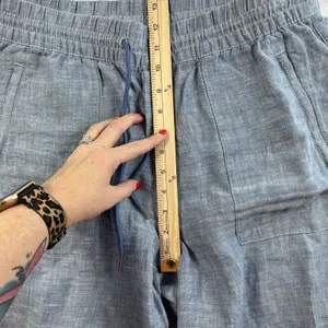 Athleta Sz 12 Retreat Linen Pull On Jogger Pants in Chambray Blue Women’s 531704 thumbnail 8