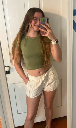 Aerie white flowy shorts  thumbnail 1