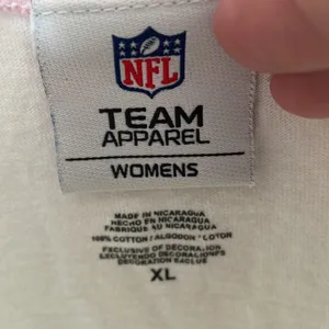 NFL Broncos White Pink Ringer Tee XL thumbnail 5