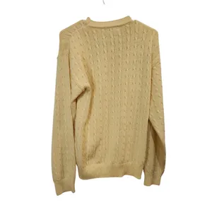Brooks Brothers Yellow Long Sleeve Open Knit Crew Neck Pullover Sweater Small thumbnail 2