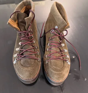 Free People Olive Suede Combat Boots with Burgundy Laces thumbnail 1