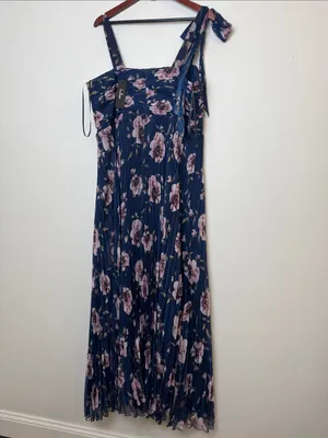 Lulus Navy Blue Floral Tie-Shoulder Maxi Dress thumbnail 6