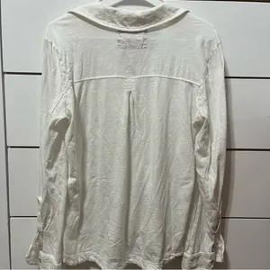Anthropologie Maeve White Button Down Top thumbnail 3