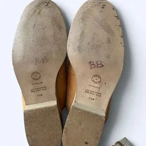 Vintage 90s Mixed Blues Charlene Tan Leather Lace-Up Mule Clogs Women’s Size 7.5 thumbnail 4