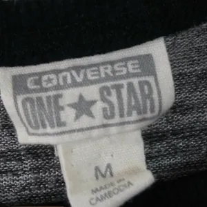 CONVERSE One‎ Star Medium Heather Gray Long Sleeve Y2K Preppy thumbnail 3