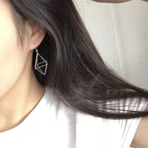 3/$30 🤍 Geometric Pyramid Earrings Silver thumbnail 2